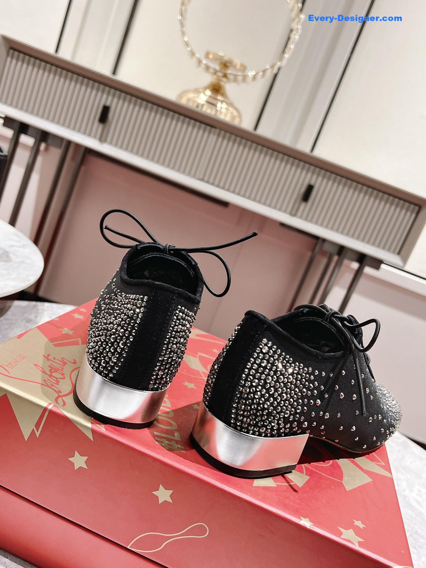 Chr1st1an louboutin mesh leather shoes