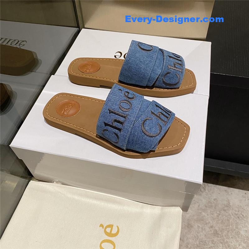 Chloe Crossover Leather Roman Slippers