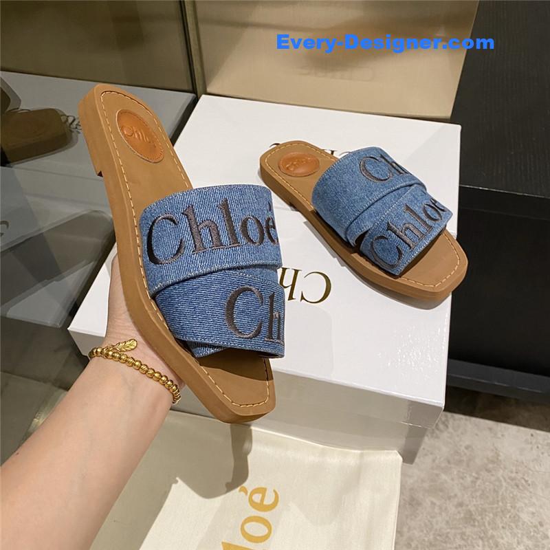 Chloe Crossover Leather Roman Slippers