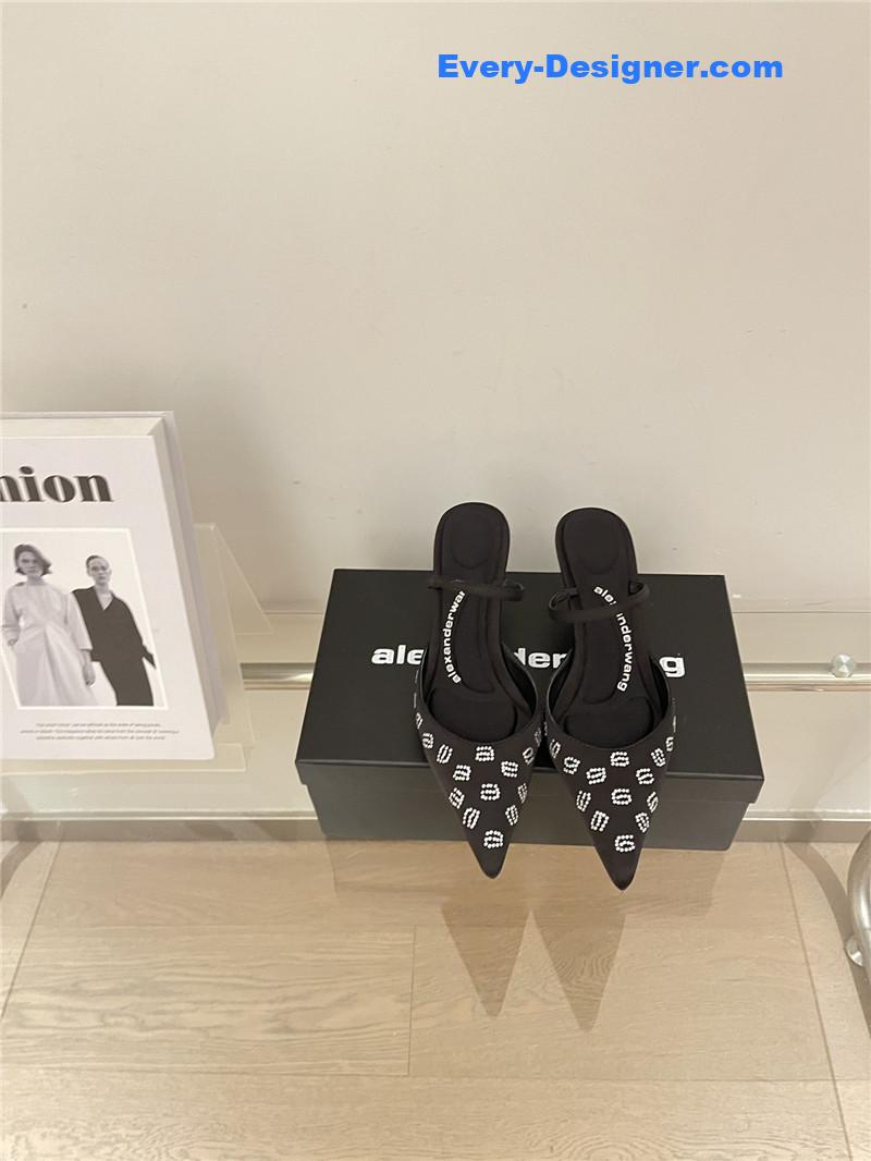 A1exa*der wang spring letter rhinestone high heel