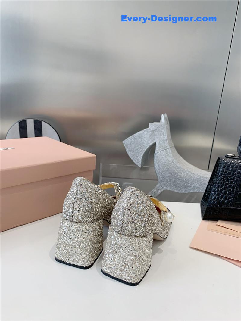 M1um1u new stiletto with thick heel mary jane