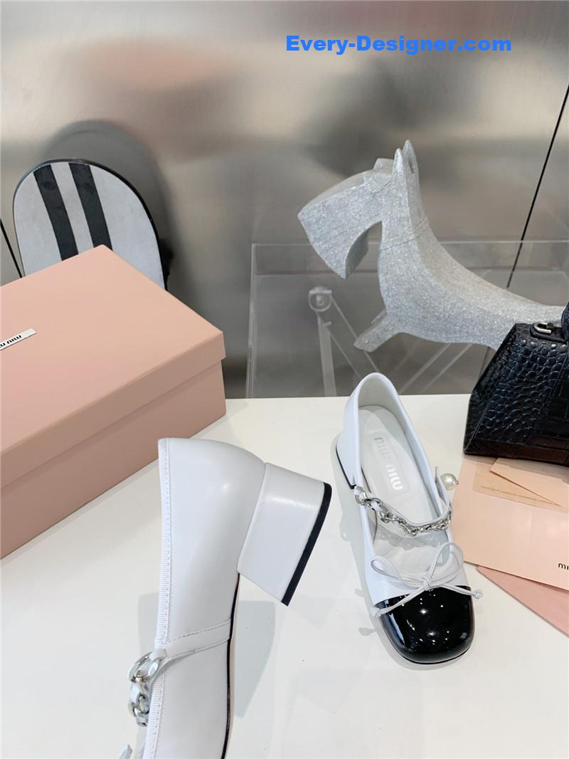M1um1u new stiletto with thick heel mary jane