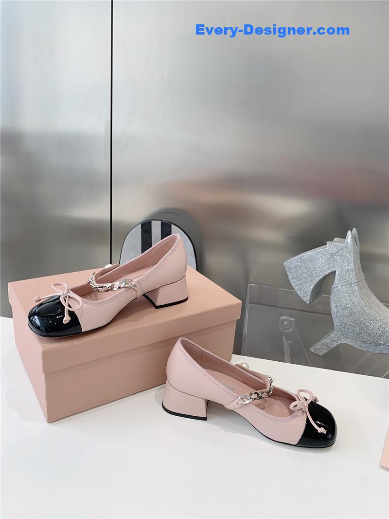 M1um1u new stiletto with thick heel mary jane