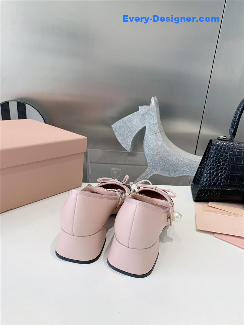 M1um1u new stiletto with thick heel mary jane