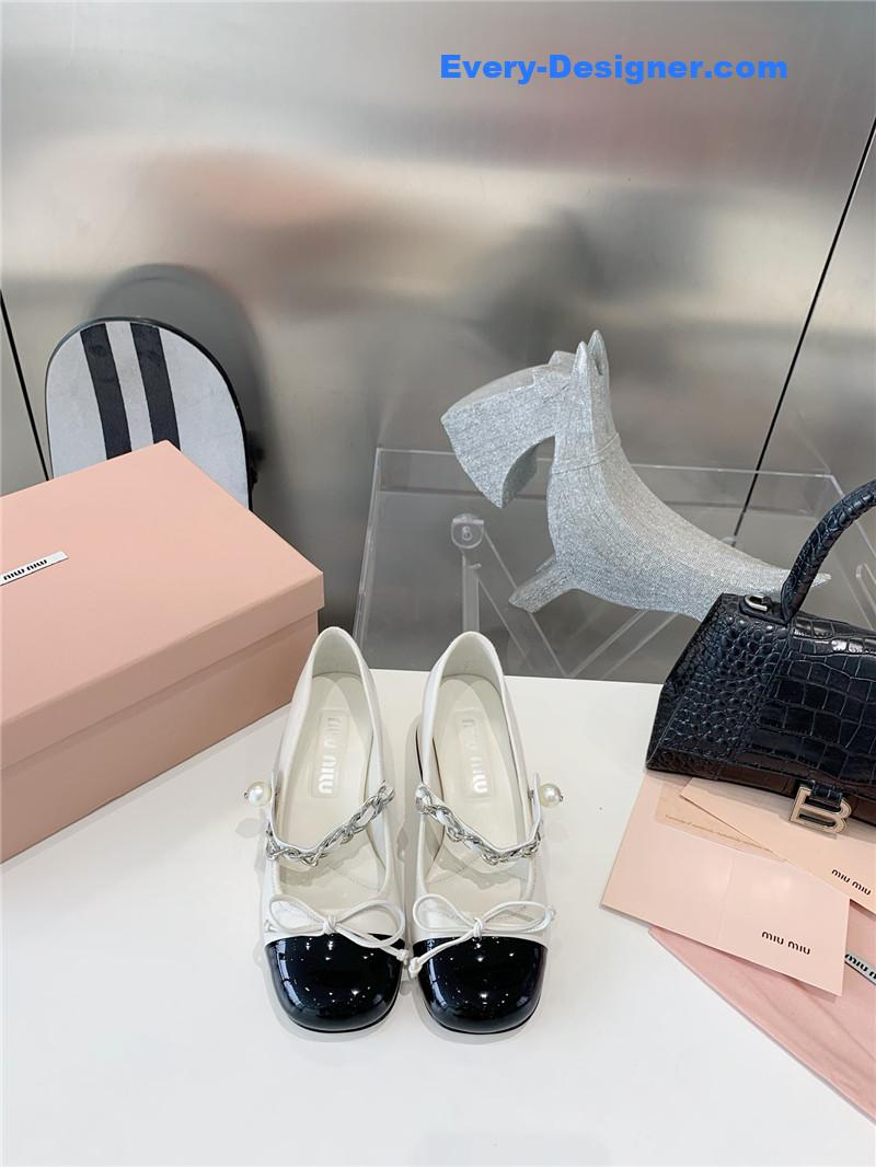 M1um1u new stiletto with thick heel mary jane