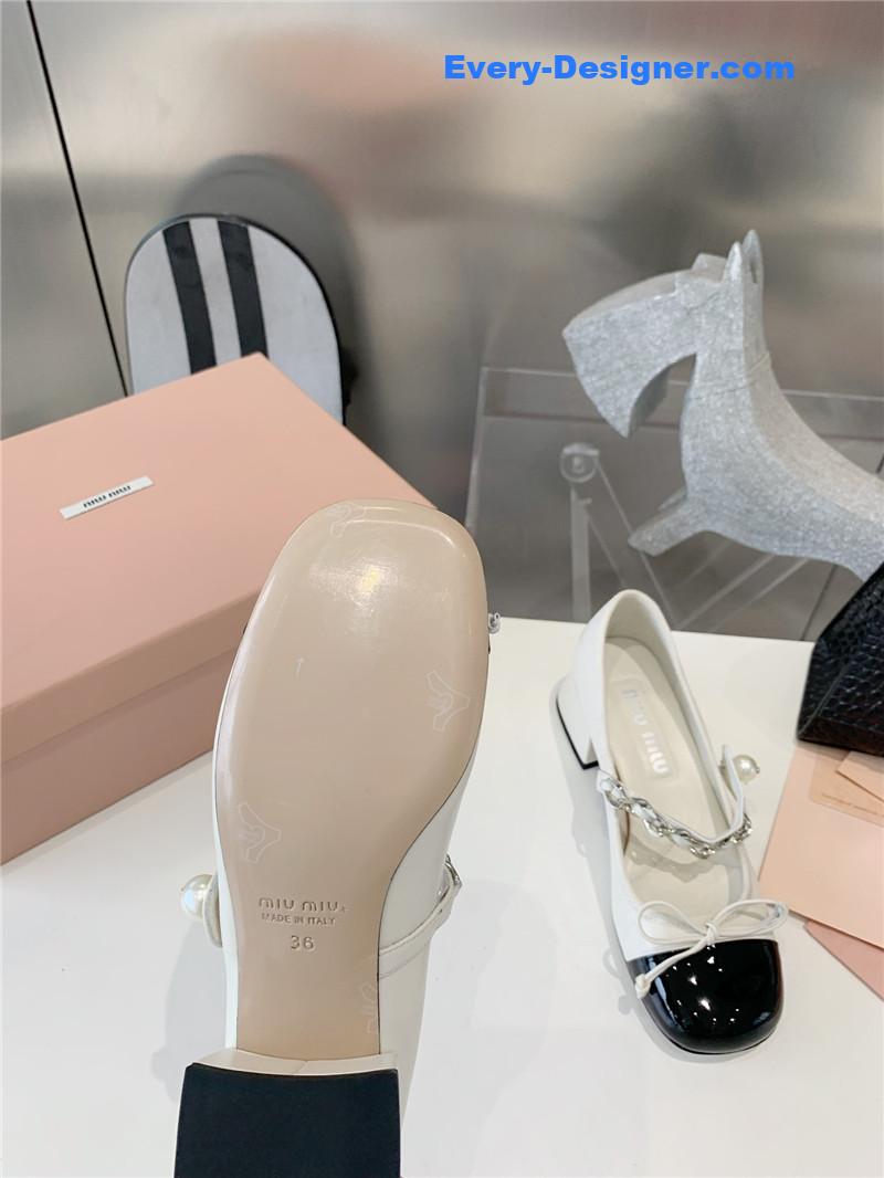 M1um1u new stiletto with thick heel mary jane