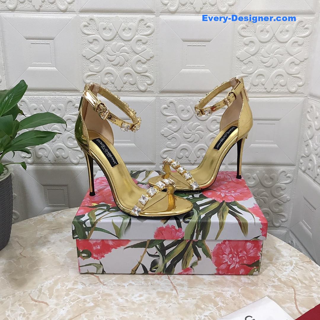 Dolce & Gabbana d&g hand-stitched glass back zip sandals