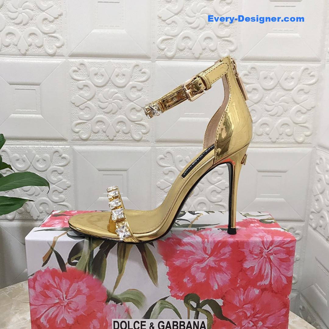 Dolce & Gabbana d&g hand-stitched glass back zip sandals