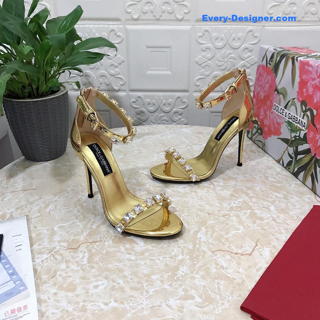 Dolce & Gabbana d&g hand-stitched glass back zip sandals