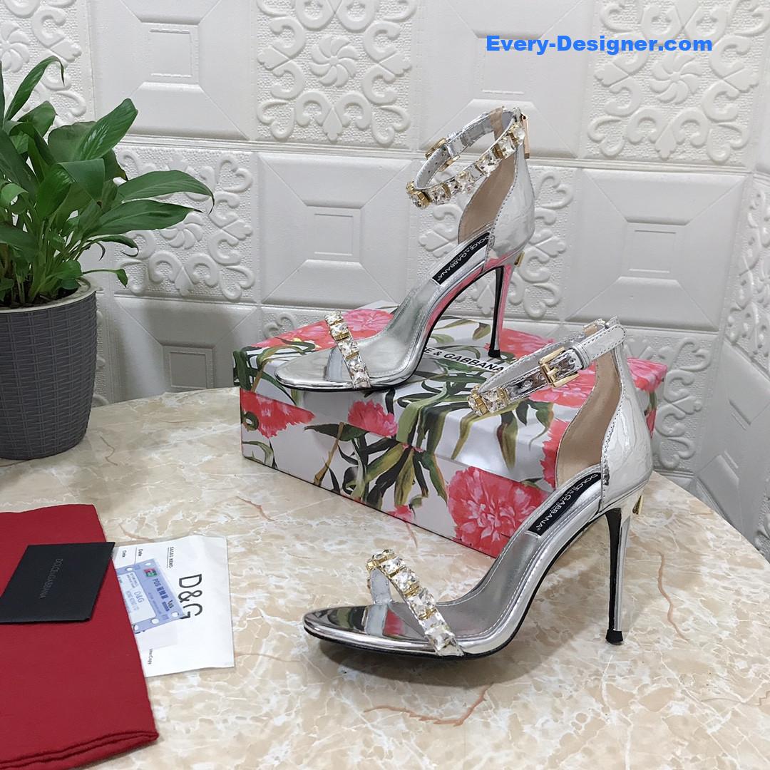 Dolce & Gabbana d&g hand-stitched glass back zip sandals