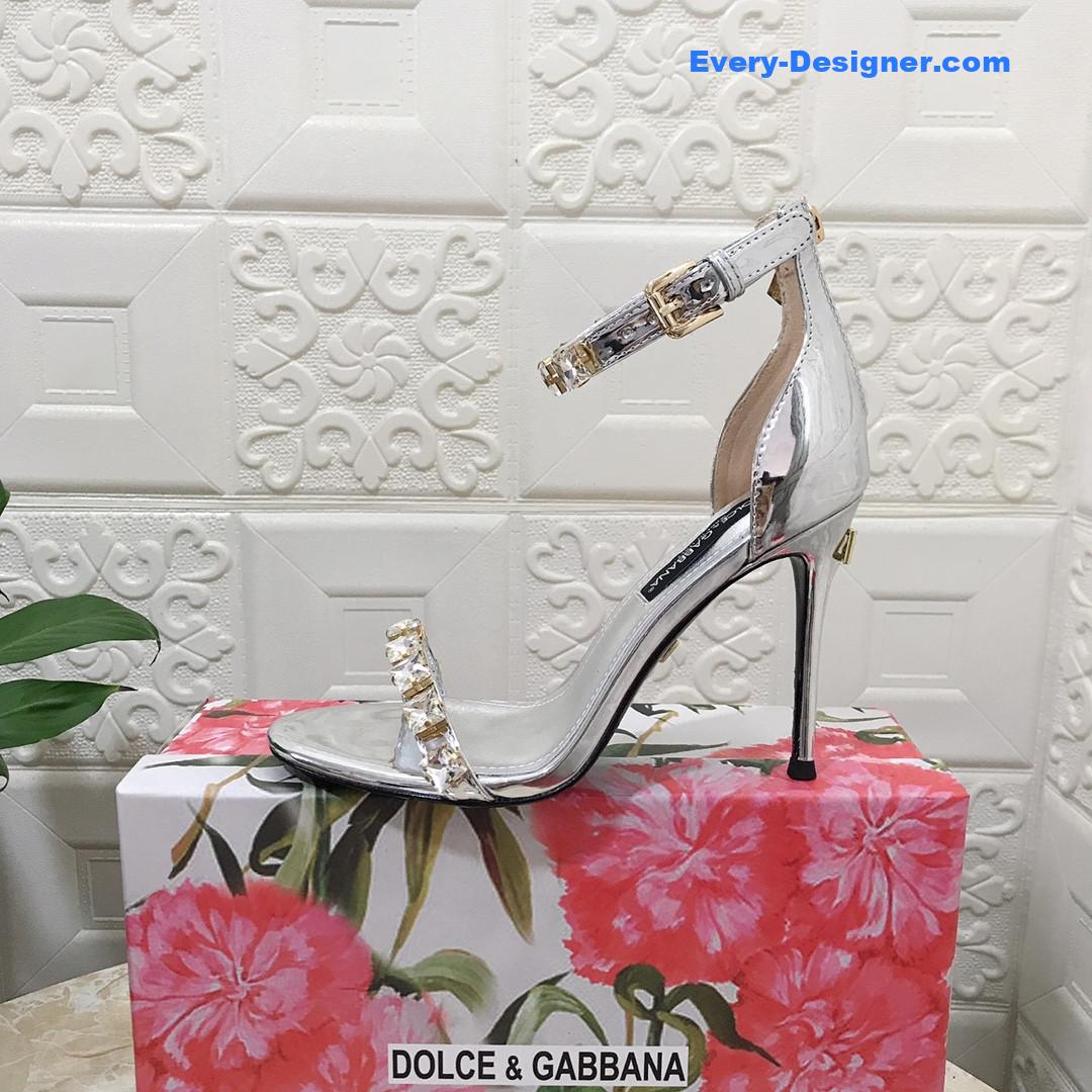 Dolce & Gabbana d&g hand-stitched glass back zip sandals