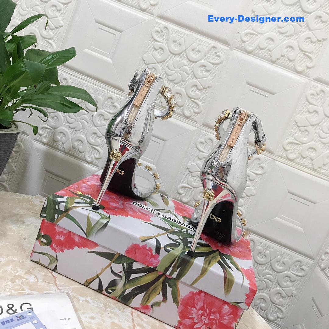 Dolce & Gabbana d&g hand-stitched glass back zip sandals