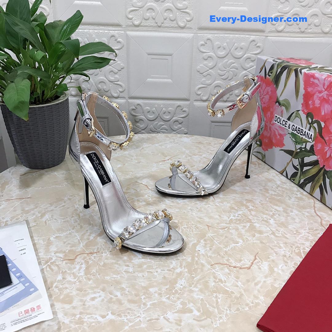 Dolce & Gabbana d&g hand-stitched glass back zip sandals
