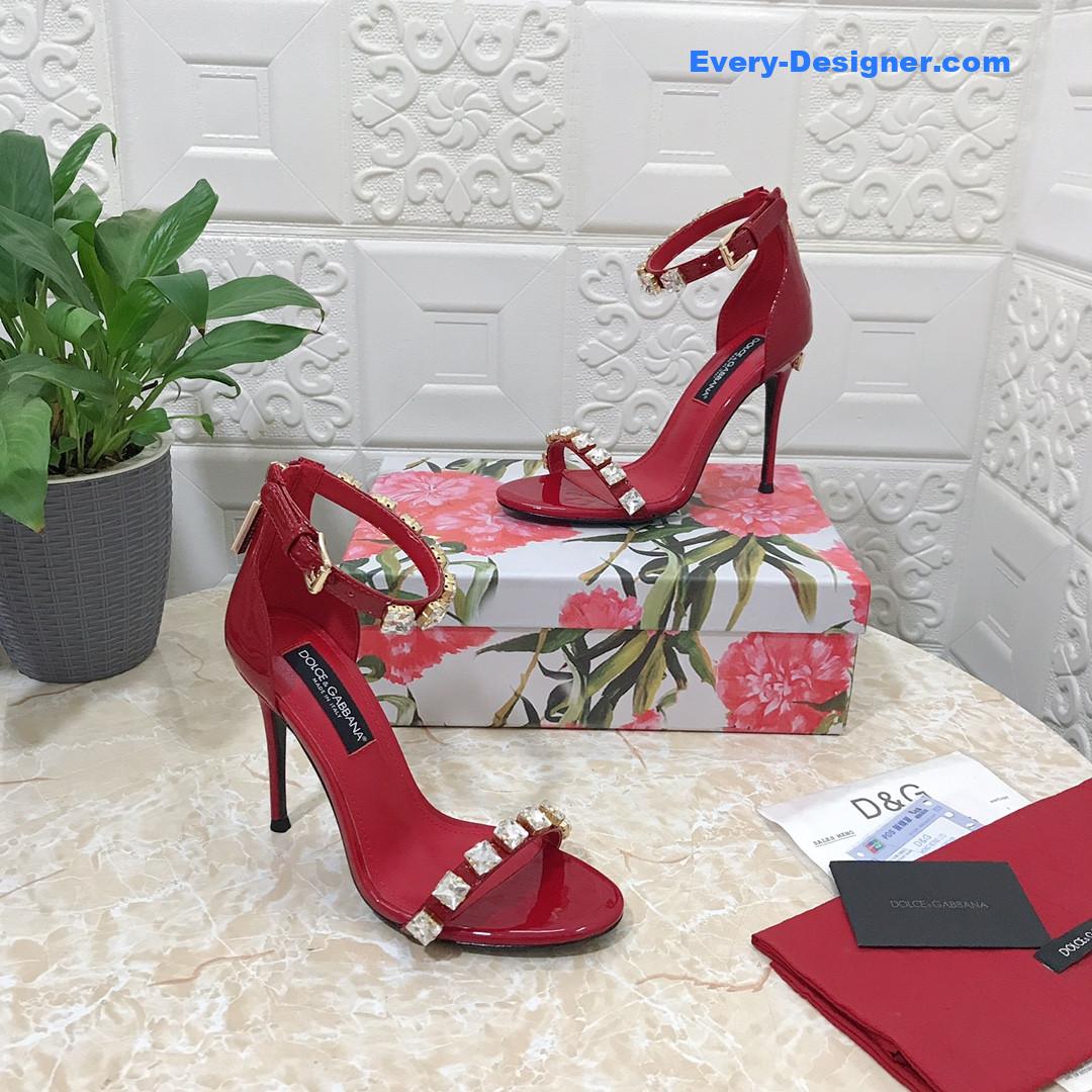 Dolce & Gabbana d&g hand-stitched glass back zip sandals