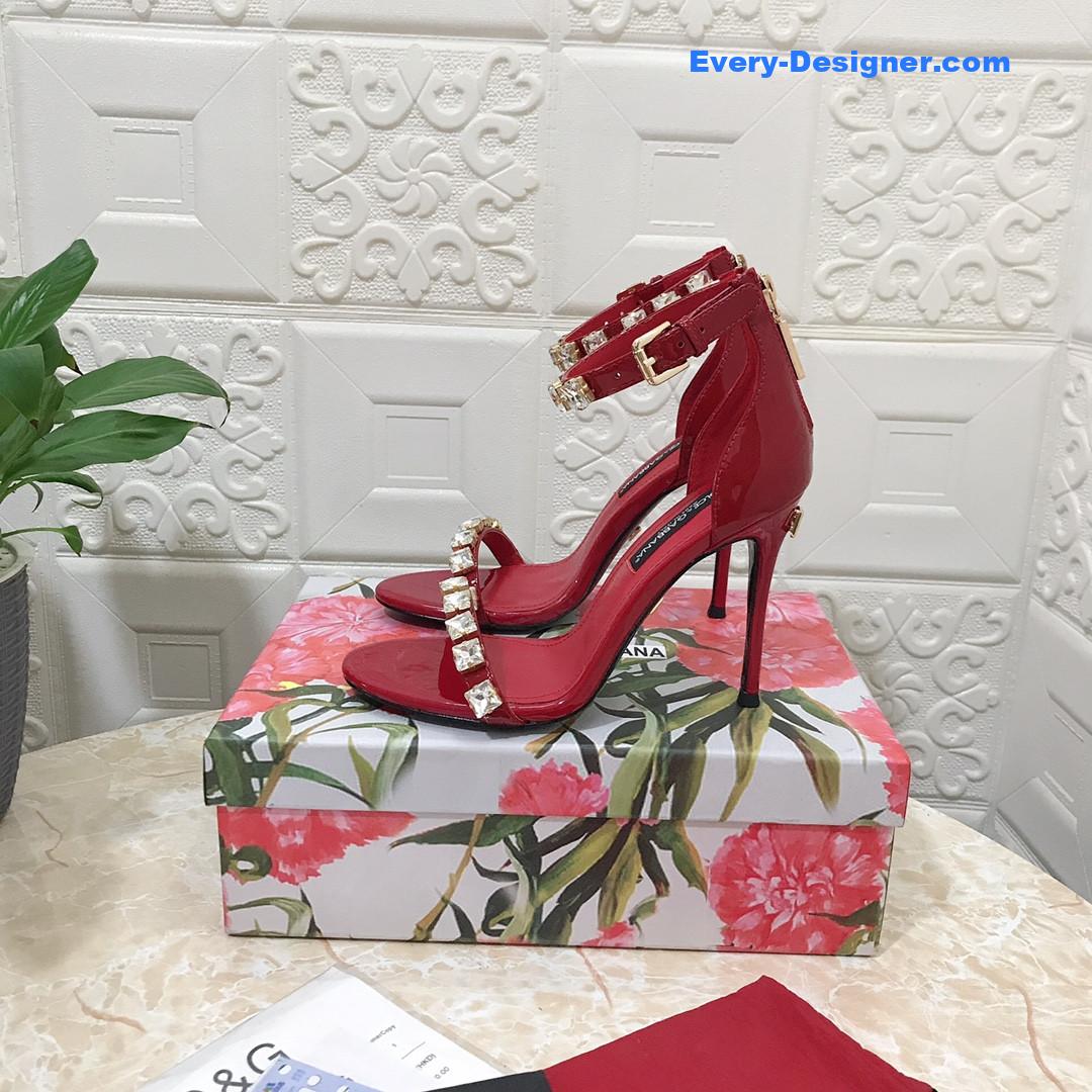 Dolce & Gabbana d&g hand-stitched glass back zip sandals