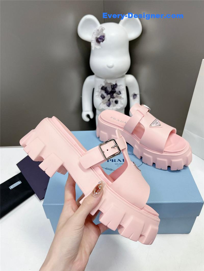 Pra*a zigzag roman braid platform rubber sandals