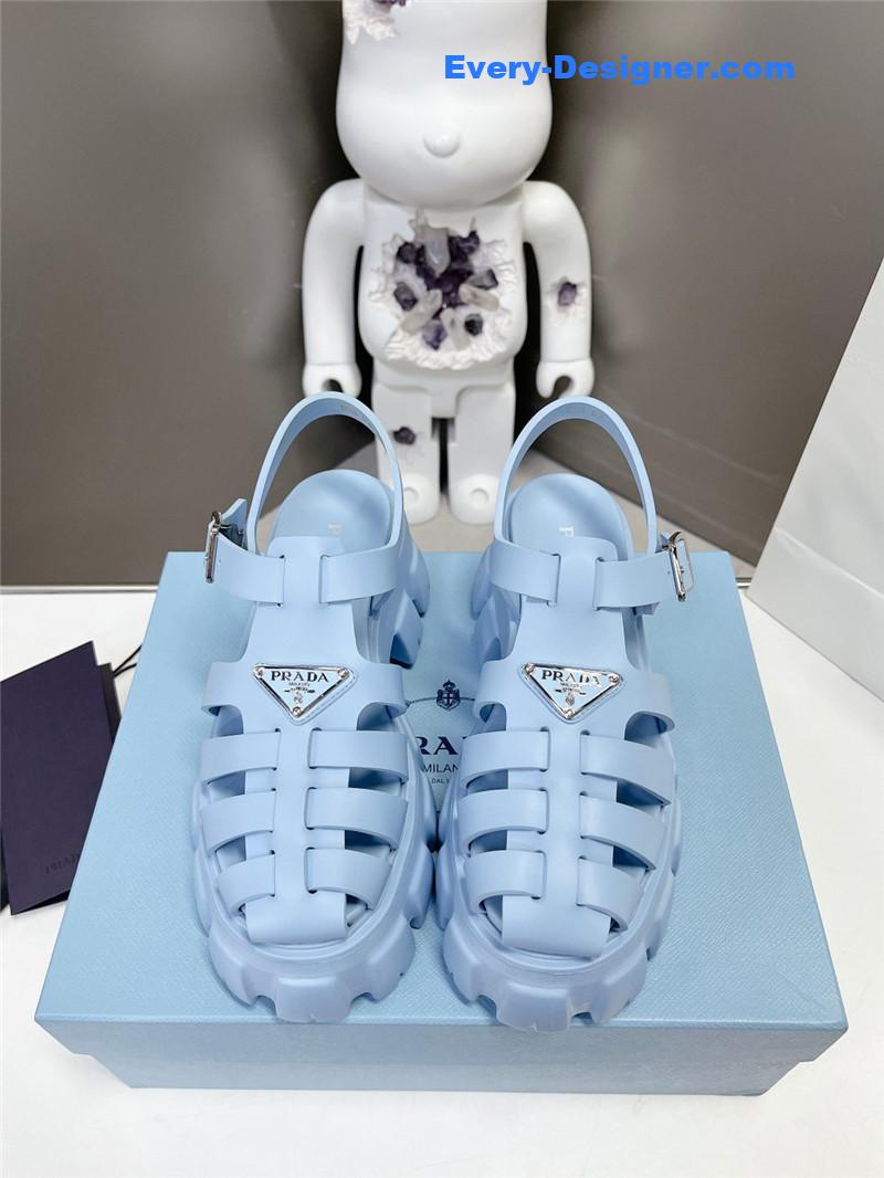 Pra*a zigzag roman braid platform rubber sandals