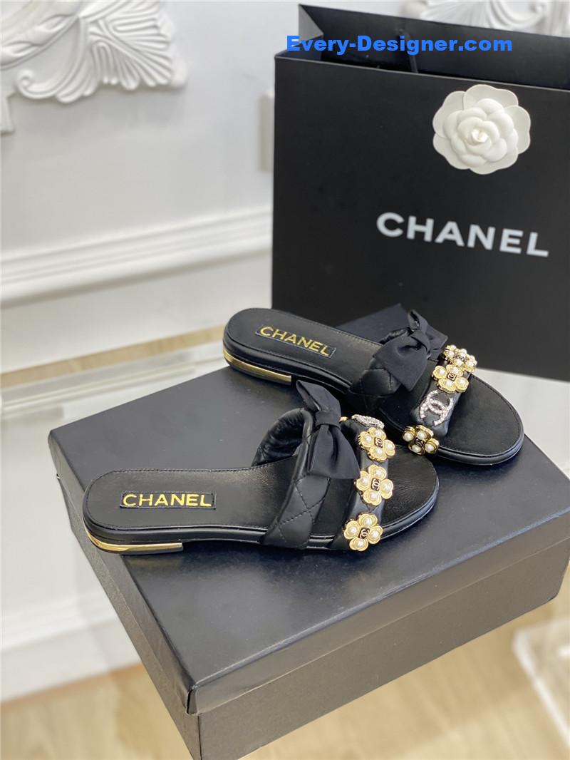 CC new bowknot flower buckle slippers