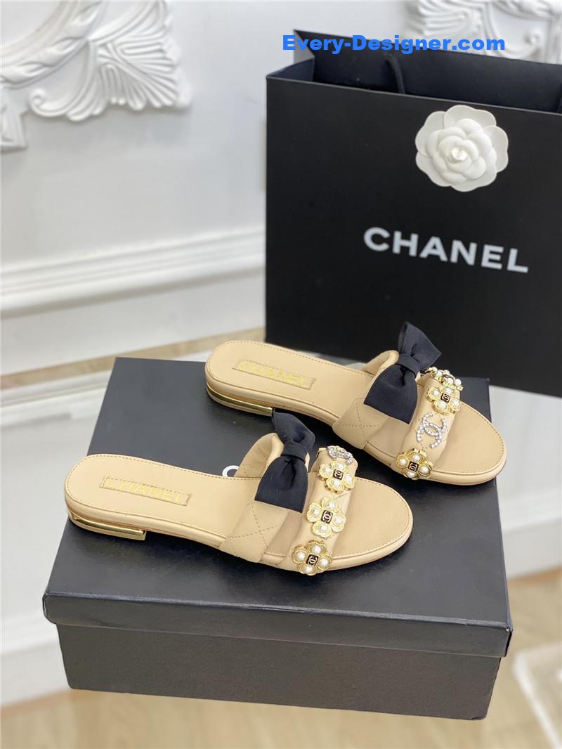 CC new bowknot flower buckle slippers