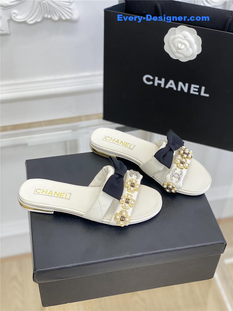 CC new bowknot flower buckle slippers