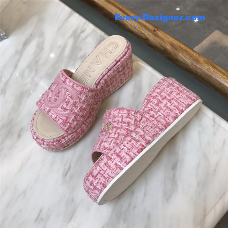 CC new large double C lazy platform slippers