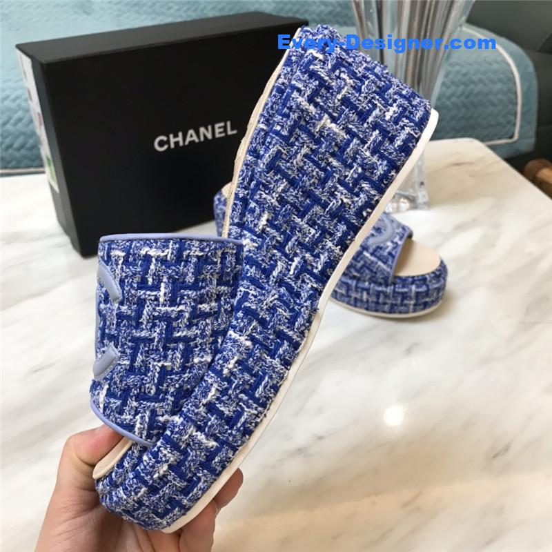 CC new large double C lazy platform slippers