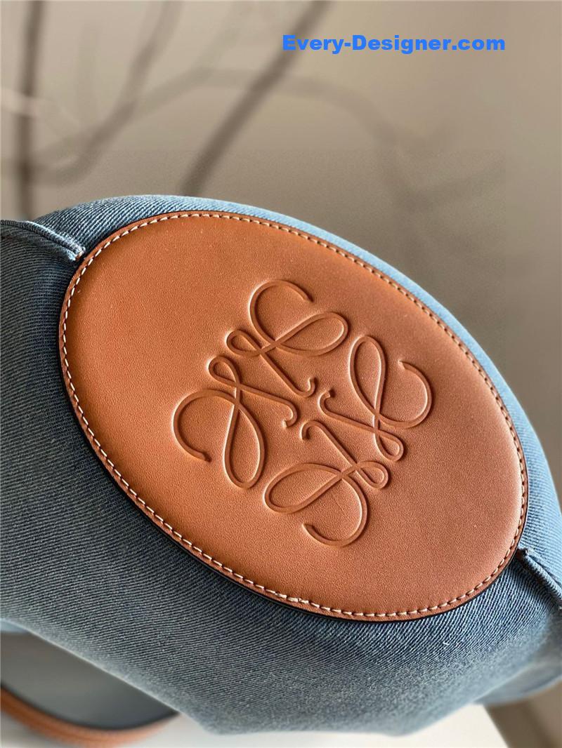 L0ew* denim shell bag
