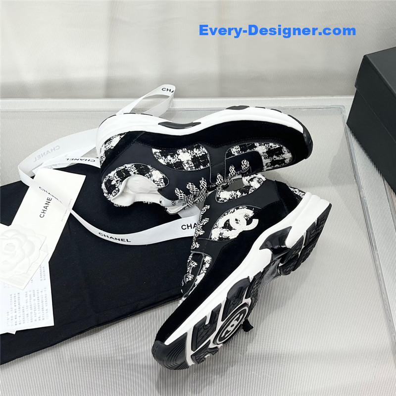 Ch**el patchwork casual sneakers