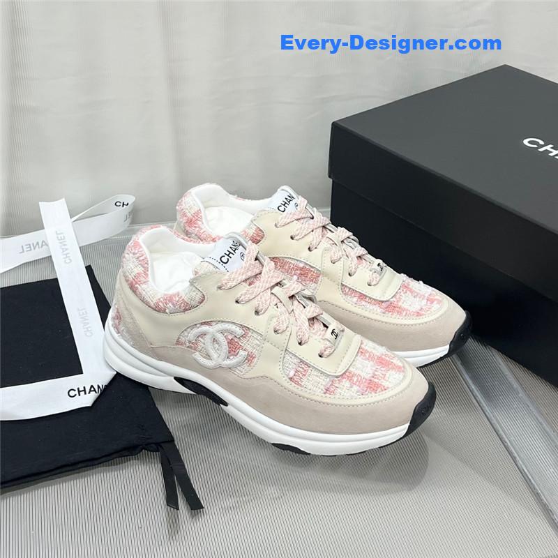 Ch**el plaid wool mosaic sneakers