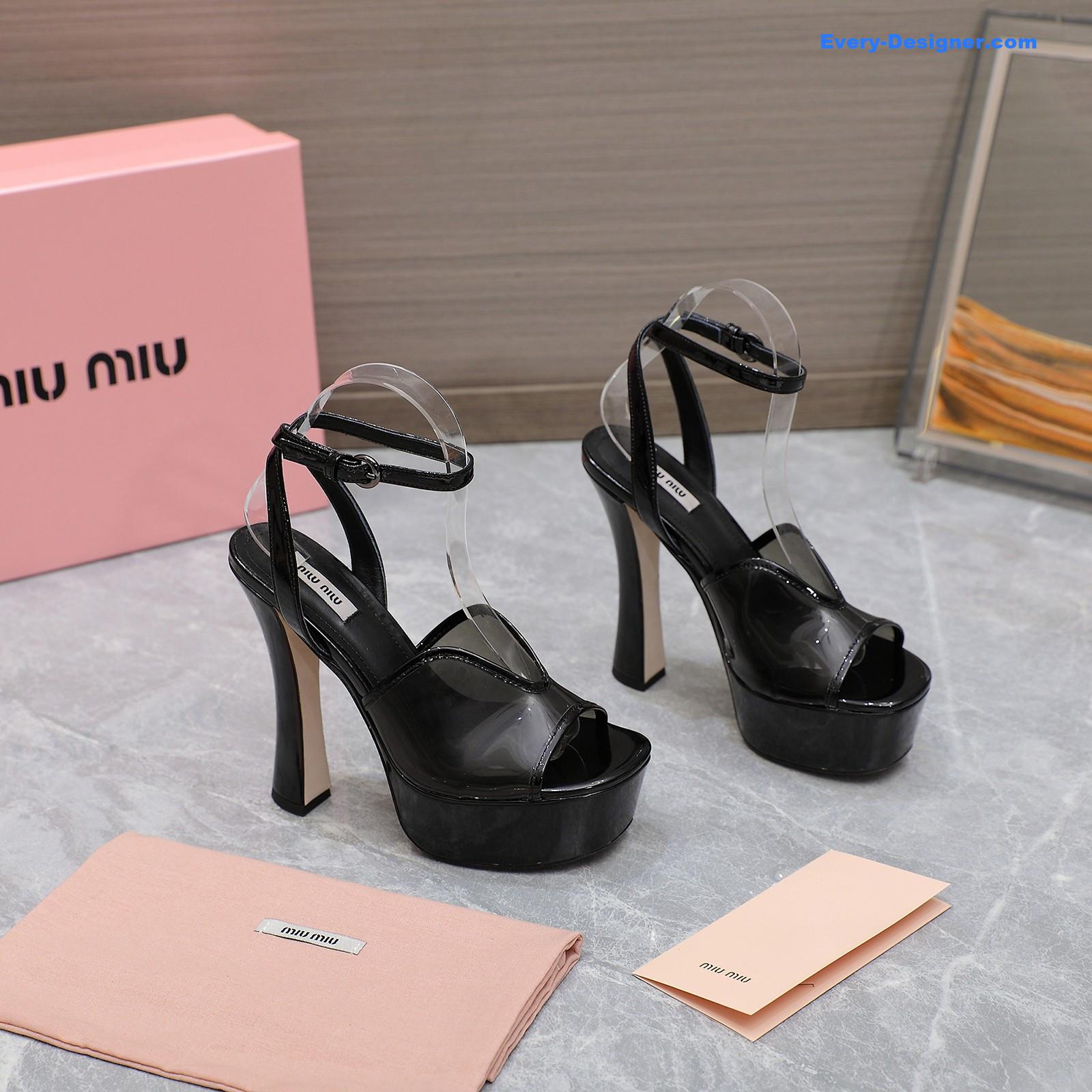M1um1u transparent film high heels
