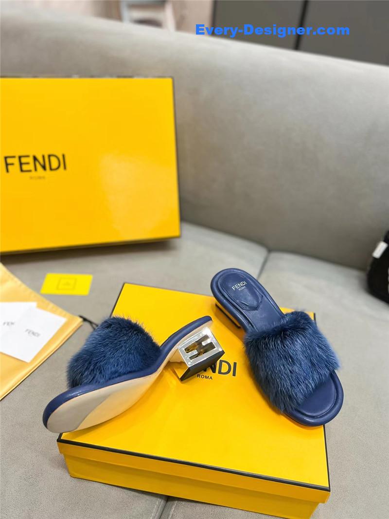 F**di new mink fur slippers