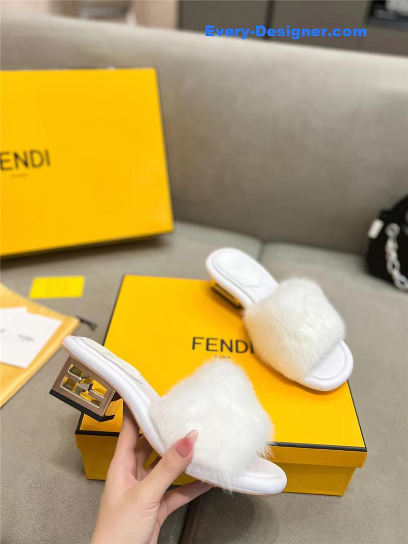 F**di new mink fur slippers