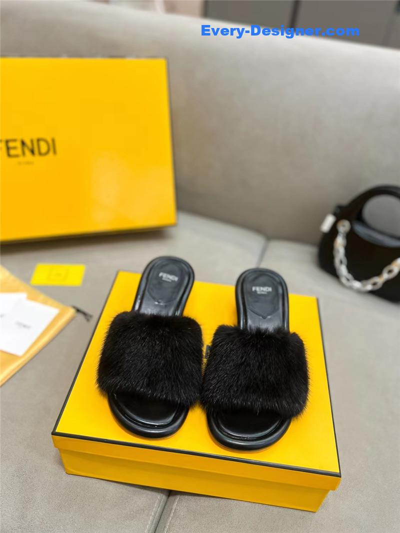 F**di new mink fur slippers