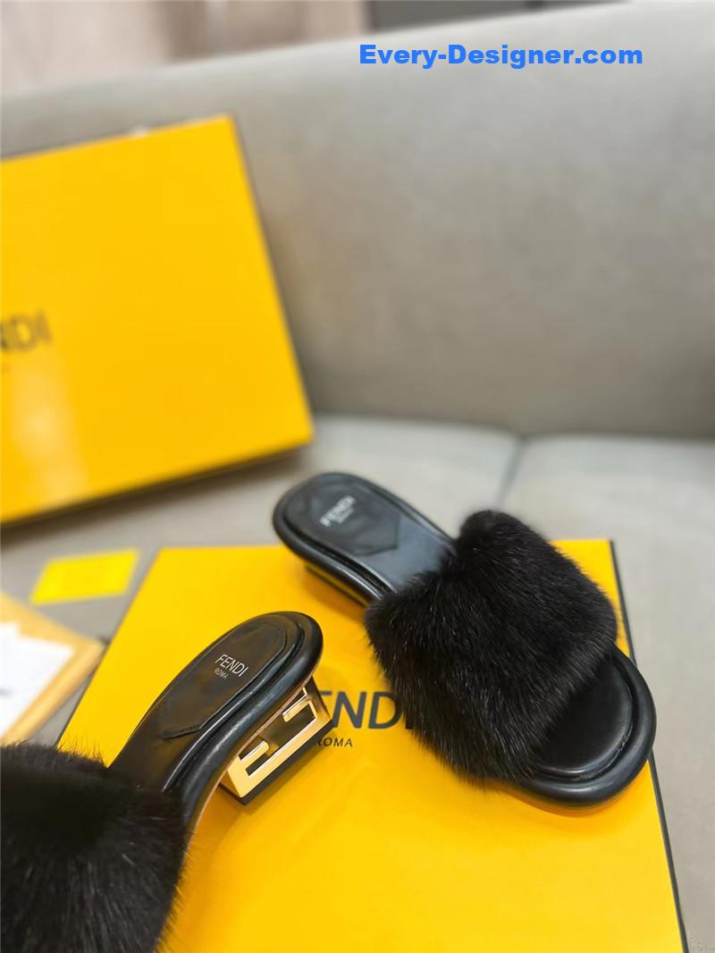 F**di new mink fur slippers