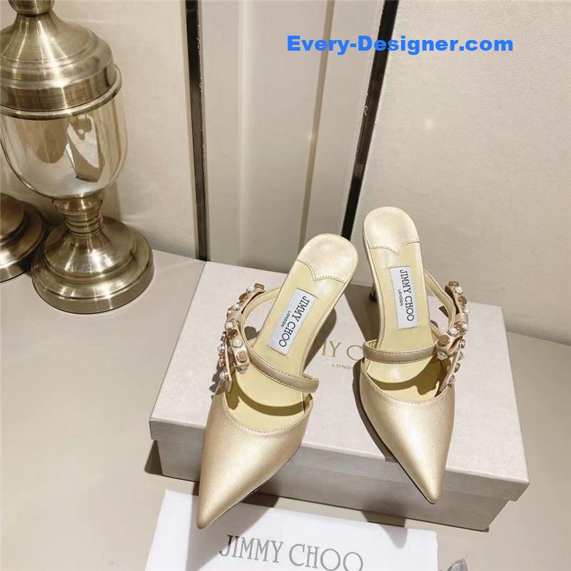 J1m*y Ch00 bow high heel sandals slippers