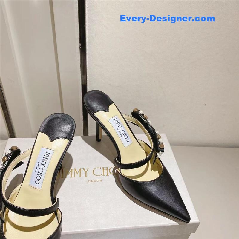 J1m*y Ch00 bow high heel sandals slippers