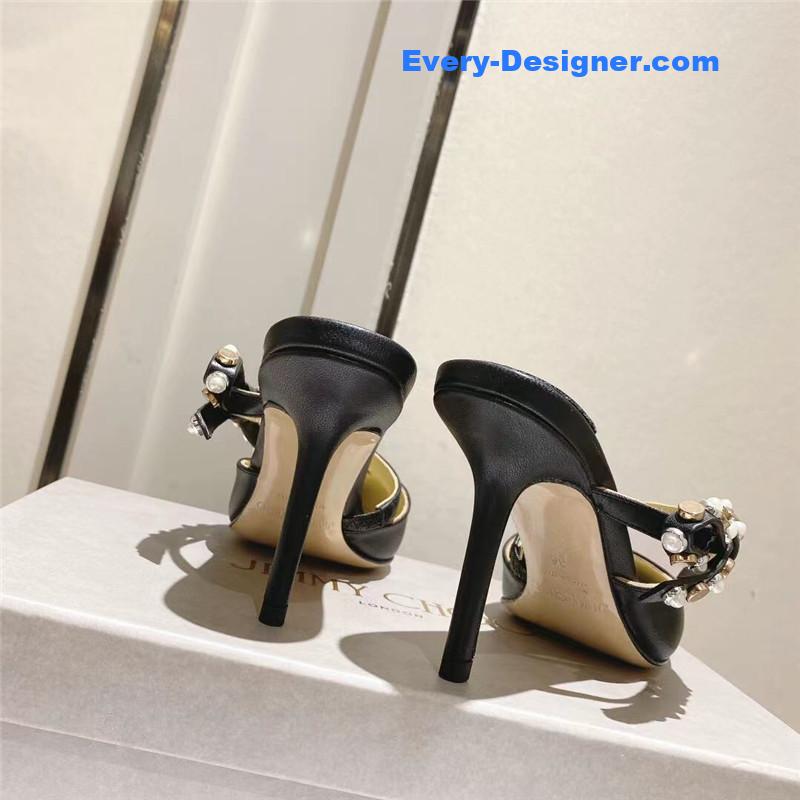 J1m*y Ch00 bow high heel sandals slippers