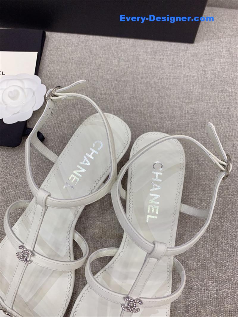 CC new chain chunky heel sandals