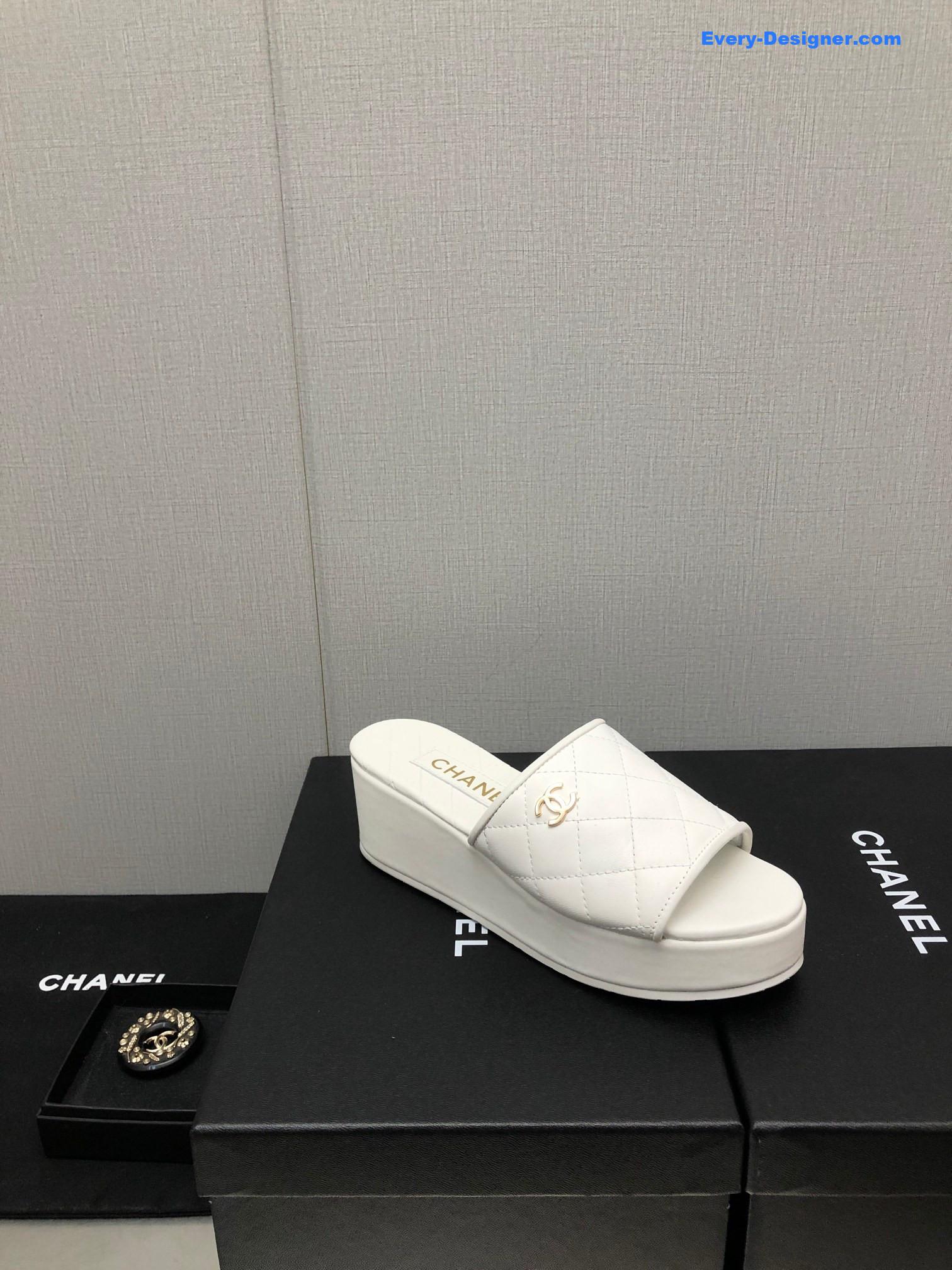 CC rubber outsole high imitation water platform slippers