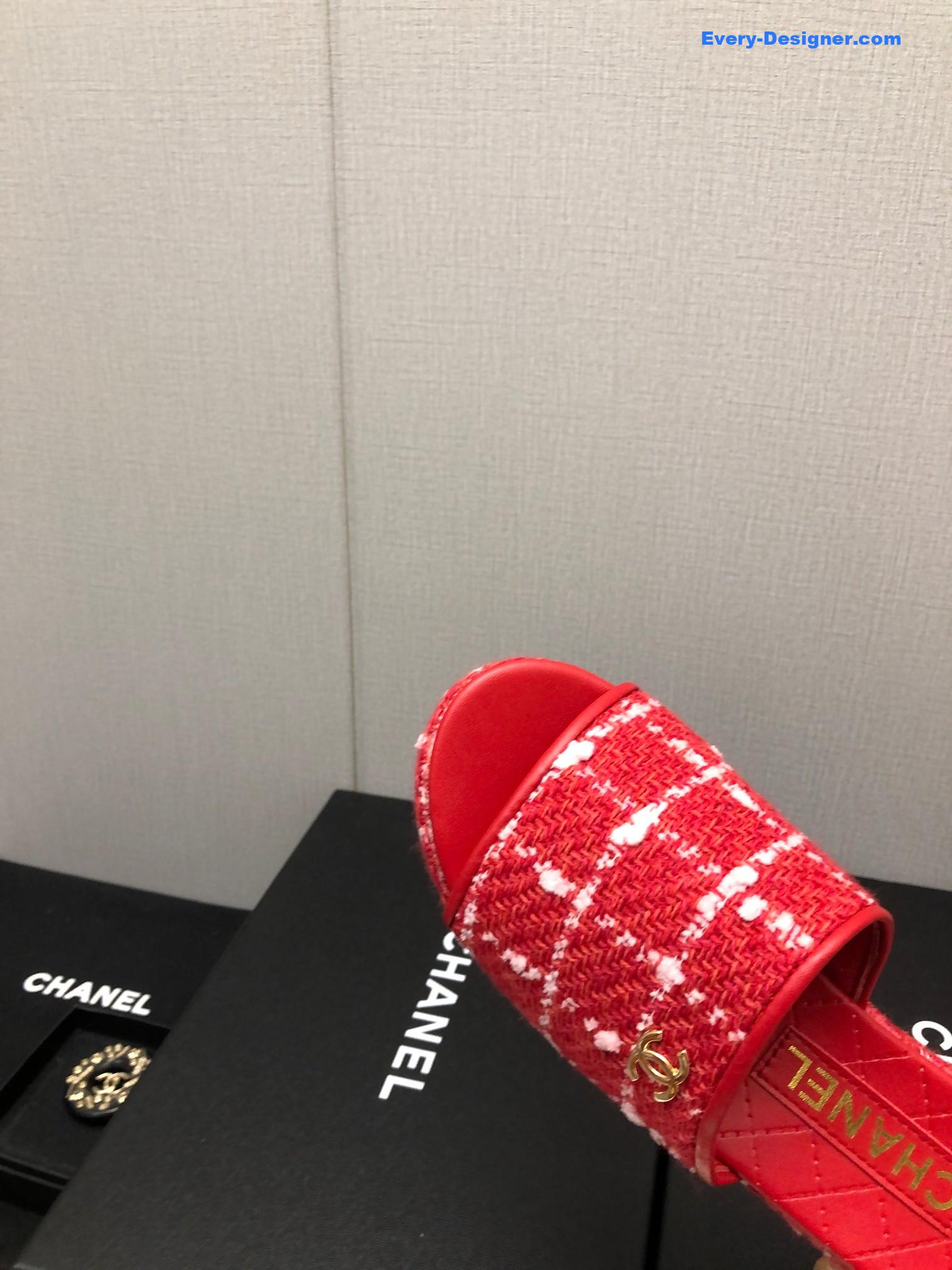 CC rubber outsole high imitation water platform slippers