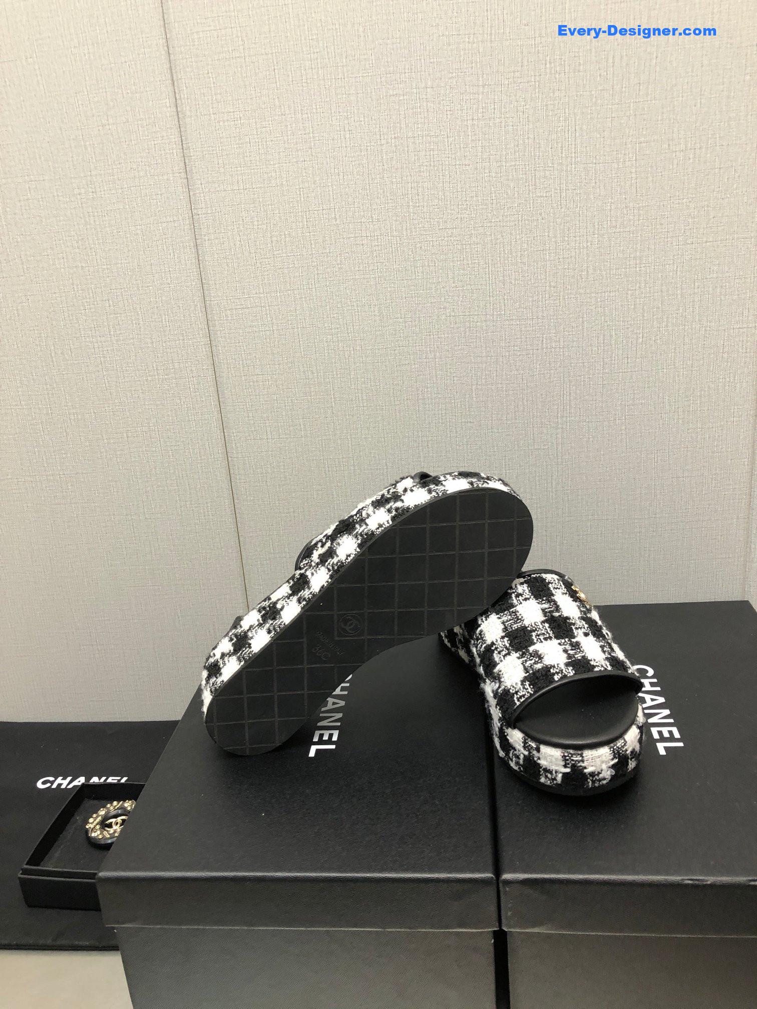 CC rubber outsole high imitation water platform slippers