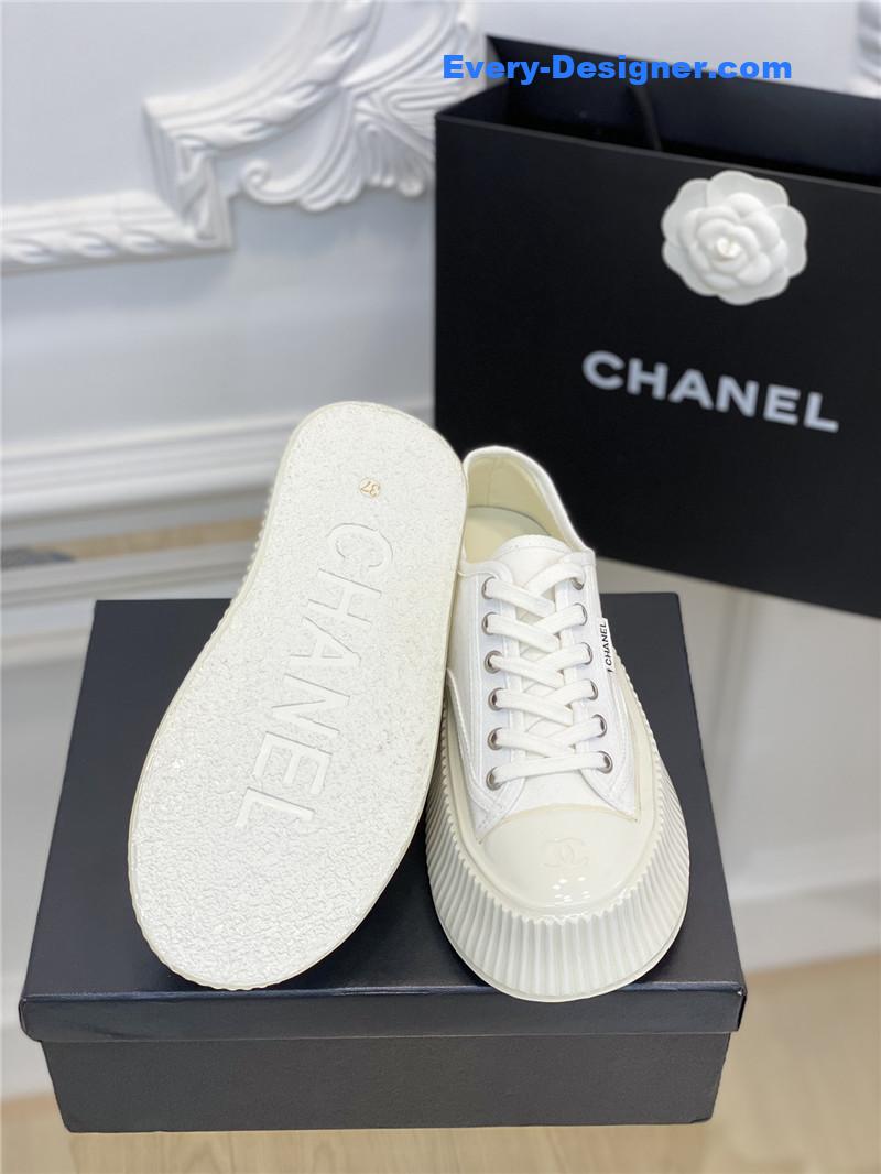 Ch**el platform canvas sneakers