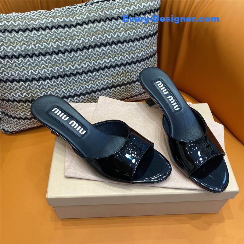 M1um1u fish mouth high heel slippers