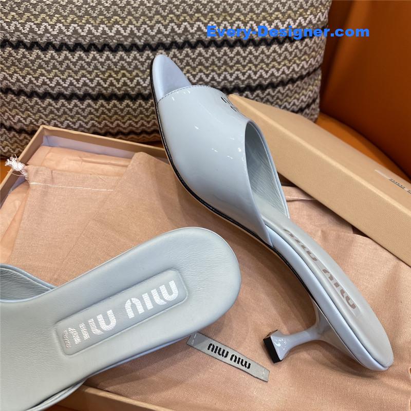 M1um1u fish mouth high heel slippers