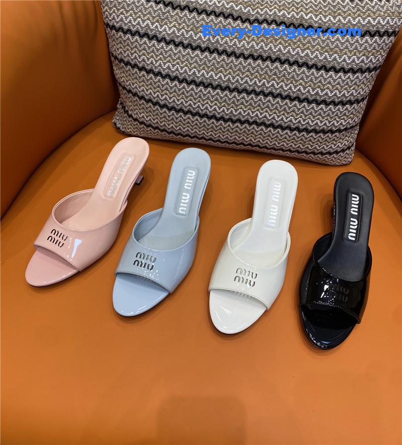 M1um1u fish mouth high heel slippers