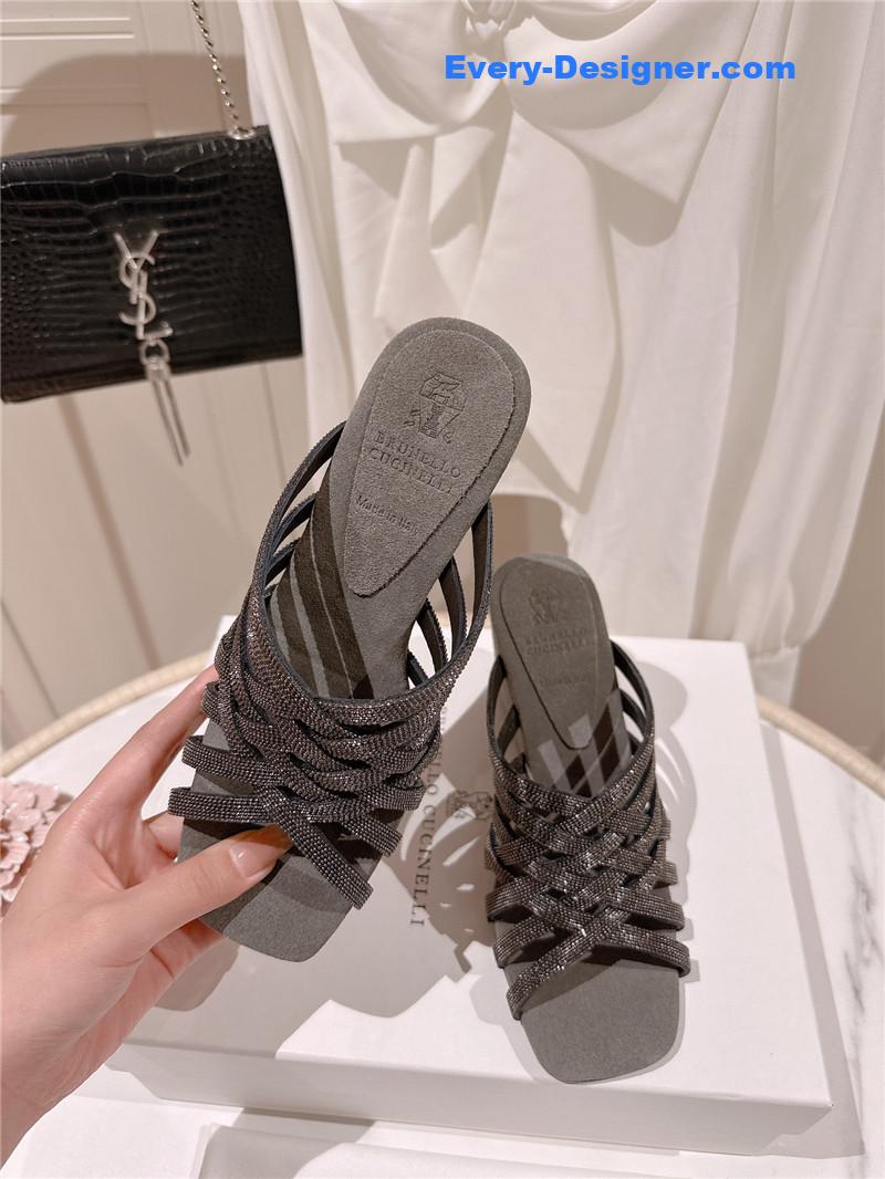 steel D1am0nd wedge slippers