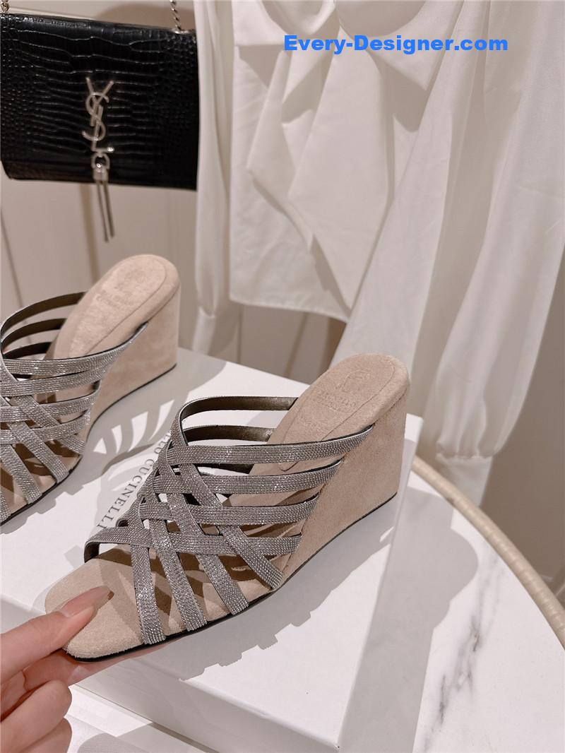 steel D1am0nd wedge slippers