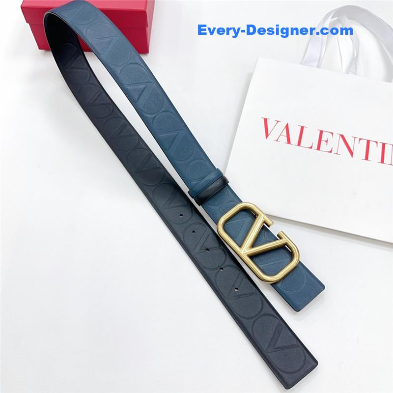 Va1e*ntin0 new double-sided top layer cowhide belt