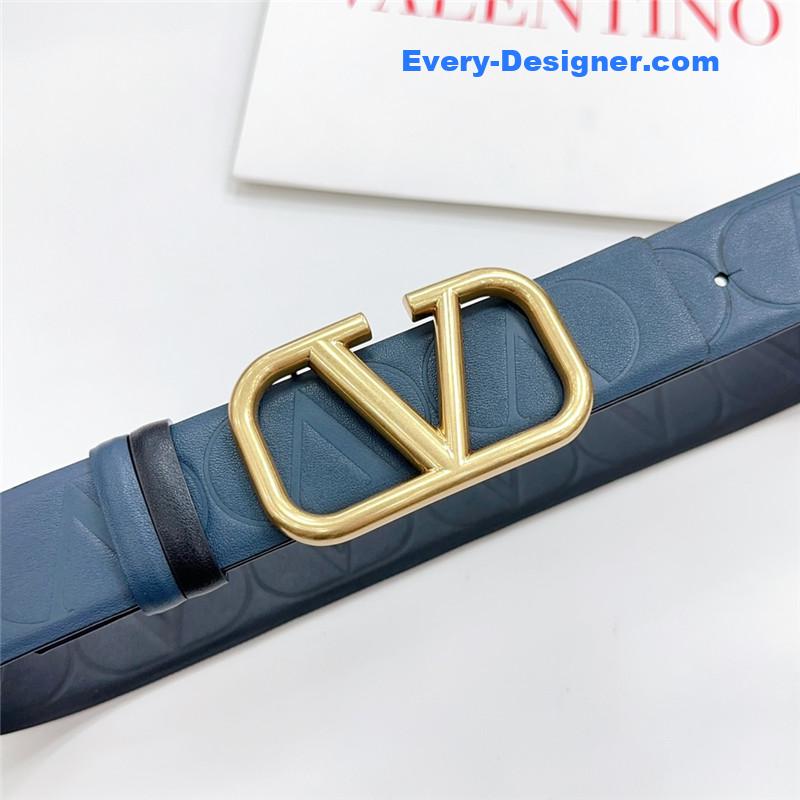 Va1e*ntin0 new double-sided top layer cowhide belt