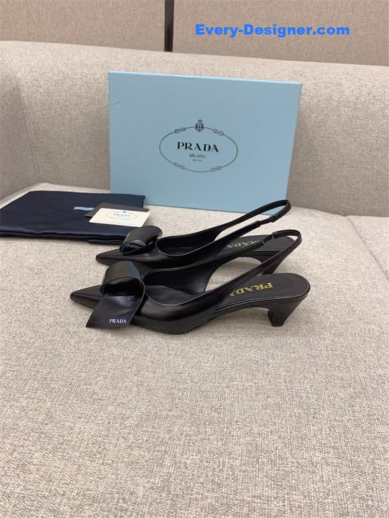 Pra*a catwalk new cat heel origami back empty shoes